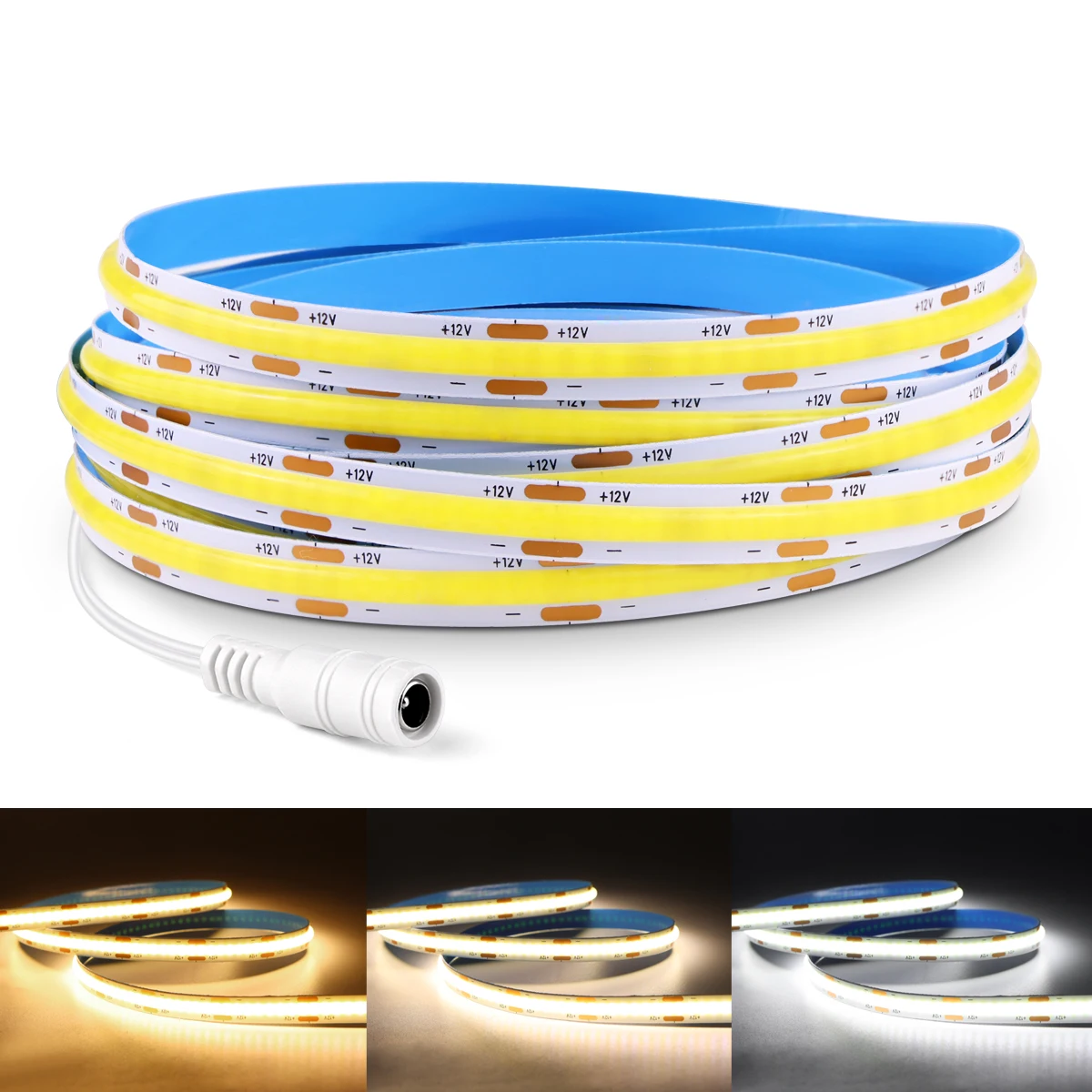 5M 10M COB LED Streifen Licht 12V 24V 320LEDs/M Hohe Helligkeit FCOB Flexible LED Bar Band Band Linear Dimmbar Für Zimmer Dekor