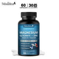 Mulittea 500mg Glycin Magnesium mit Zink Vitamin D3 B6 Gesundheit für Knochen und Zähne Gesundheit
