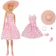 1 Set schönes Kleid 1/6 Puppe Outfit rosa Rock Hut Schuhe Accessoires Kleidung für Barbie Puppe