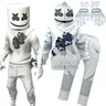 Kinder Cosplay Kostüm DJ Marshmello Cosplay Kostüm Jungen Anzug Weiß 3D Drucken Pullover Halloween