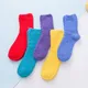 Candy Farbe Warme Socken Plüsch Weibliche Korallen Fleece Boden frauen Socken Frau Sox Mädchen