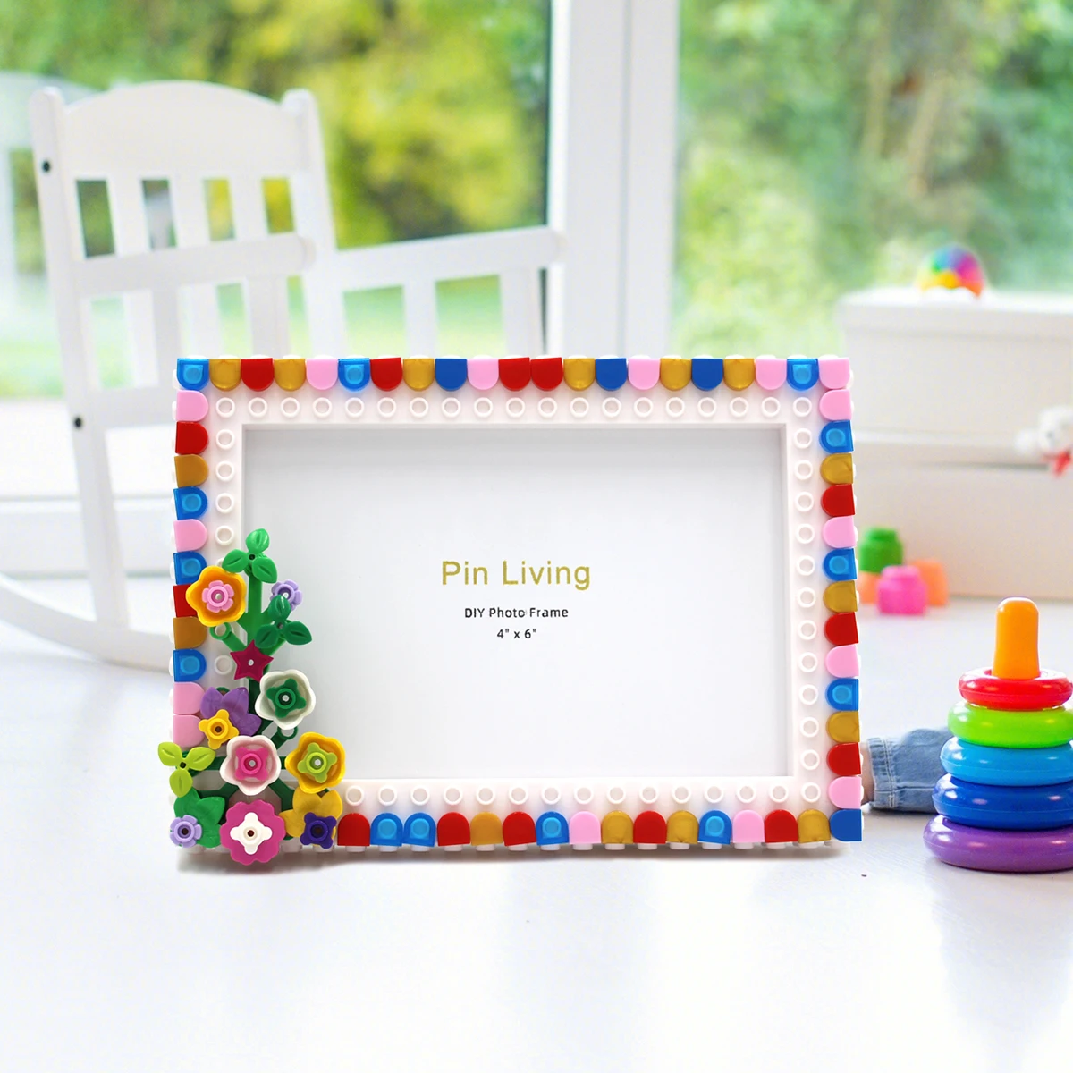 1PC Flower Graden Fotorahmen, einfacher Farbblock DIY Bilderrahmen für Heimdekoration Image