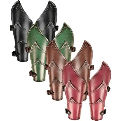 2Pcs Männer Medieval Steampunk Leder Rüstung Arm Guards Viking Pirate Ritter Gauntlet Armschiene Cosplay Zubehör Vambrace Für Larp Image
