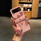 Mode DIY niedlich 3d Schwein Blume Anhänger rosa Telefon Fall für Samsung Galaxy Z Flip 5 4 3 zflip5