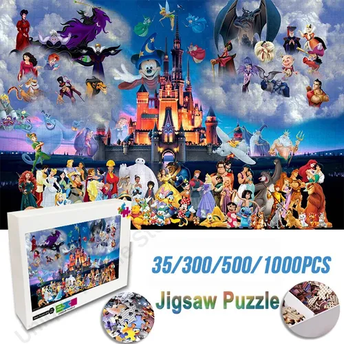 Disney Cartoon Anime Puzzle Holz Manaul DIY Puzzle Disney Charakter Sammlung Lernspiel zeug Kinder