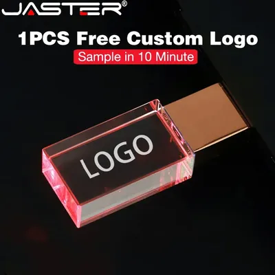 JASTER Creative Gift Crystal USB 3.0-Flash-Laufwerk 128 GB Kostenloses individuelles Logo PenDrive Image