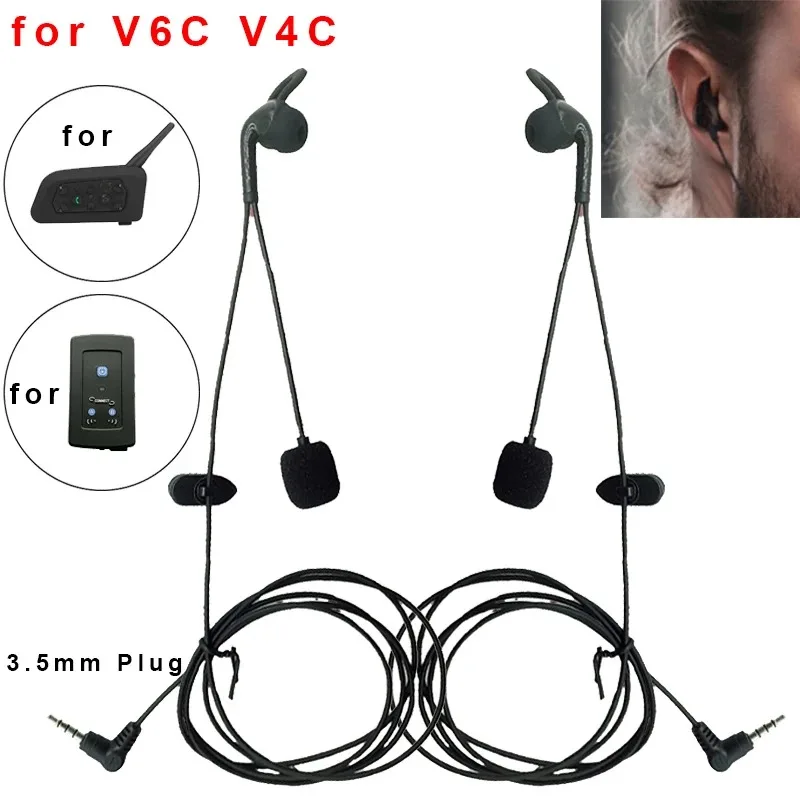 2pcs 3,5mm in Ohr Kopfhörer geeignet für fbim v6 v4 v6c v4c Schiedsrichter Headset Intercom Image