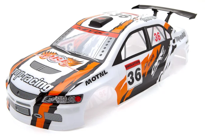 1/10 RC On-Road Drift Cars PVC Karosserie Heckflügel/Spoiler/LED-Leuchten/Zubehör für 94123 94122 D4 D5 TT02 Radstand 260 mm