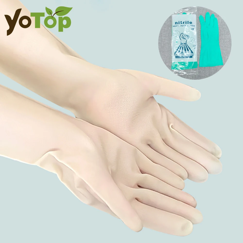 Handschuh Hausarbeit Stark Schwarz Wiederverwendbare Nitrilhandschuhe PVC Latexfrei Antistatisch Garten Haustierpflege Tattoo Arbeit Ölbeständige Handschuhe Image