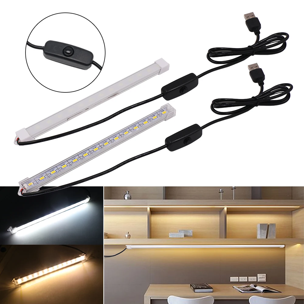 DC 5V LED-Lichtleiste, USB-betrieben, starre Streifen, milchig-weiße Abdeckung, harte Balkenleuchte, wiederaufladbare Röhrenlampe, 10 cm, 20 cm, 50 cm, 5630 LED-Streifen