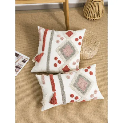 1pc Diamant getuftete Quaste ungefüllter Kissen bezug mit Taille Kissen bezug 30x50cm 45x45cm böhmischen Stil geeignet für die Inneneinrichtung Image