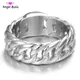 Heißer Verkauf Finger kunst Retro Silber Buddha Ring Punk Biker Schmuck breite Kette Ring Drop