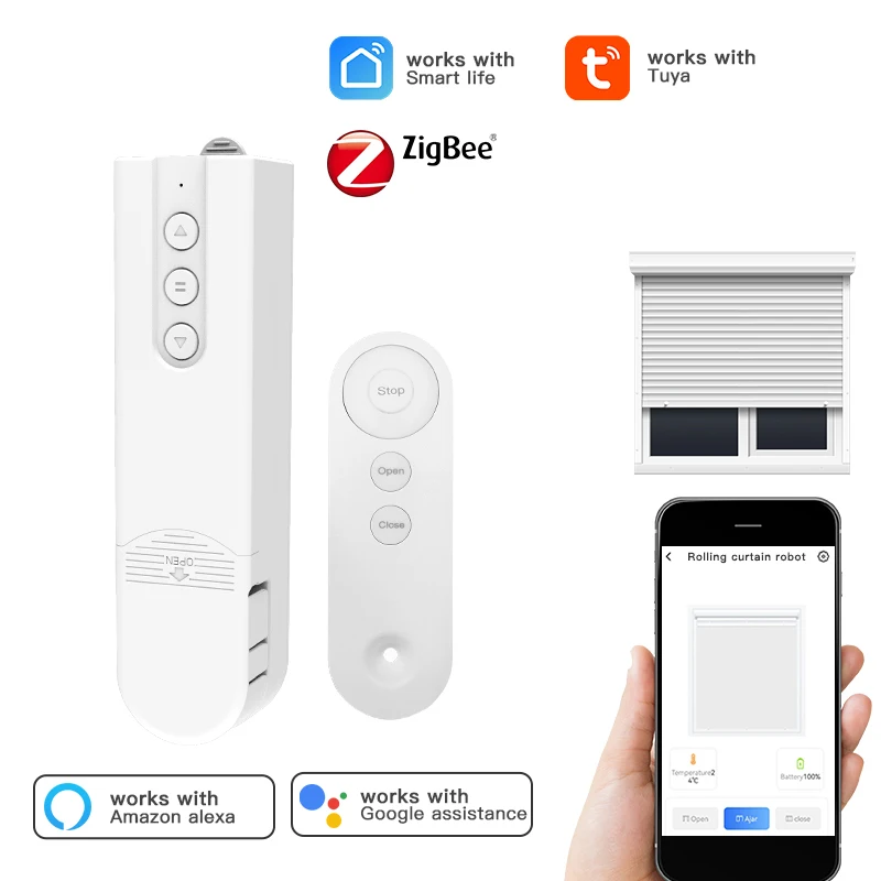 Intelligenter Elektromotor für Rollos und Jalousien mit Tuya Zigbee-Steuerung für automatisches Öffnen und Schließen von Vorhängen