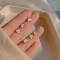 Mode Opal geometrische Mini Ohr stecker trend iges Design koreanische einfache exquisite Ohrringe