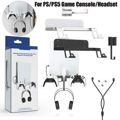 Wand halterung für ps/ps5-Konsole Wand halterung Controller-Aufbewahrung regal Headset-Halterung