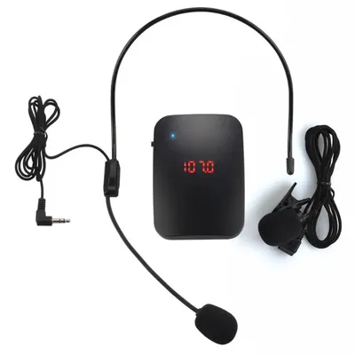 1 Set FM Wireless Headset Mikrofon FM Radio Verstärker FM Sender Headset Mit Sowohl Headset MIC Kragen Clip-On MIC