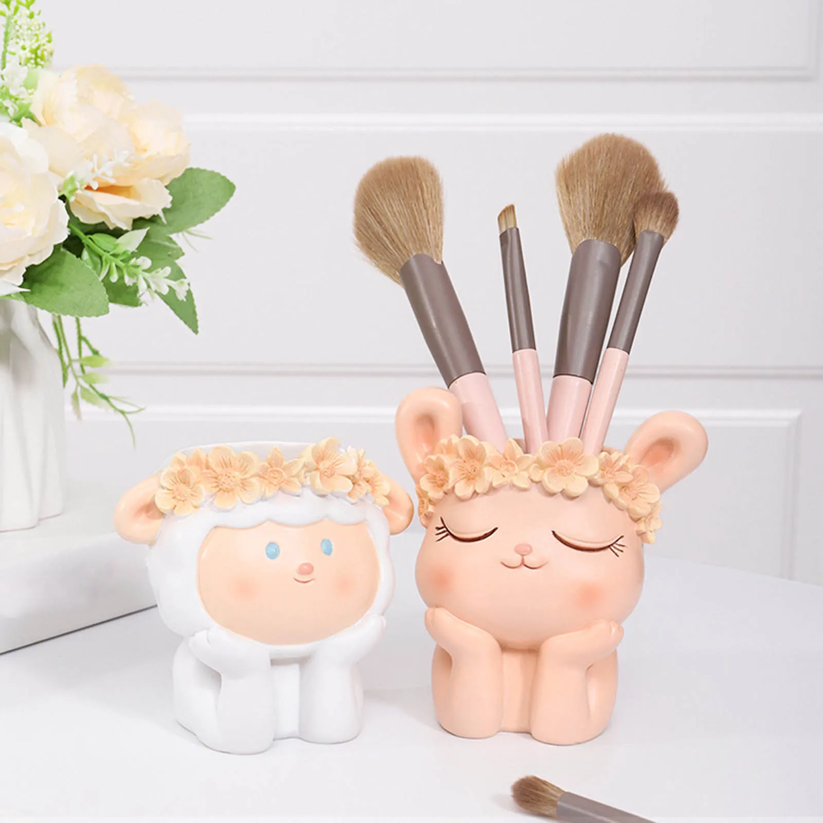 Niedliche Desktop-Vase, Stifthalter mit Drainageloch, Blumentopf, Bonsai für Heimdekoration, Büro, Schlafzimmer, Aufbewahrung, Ornament