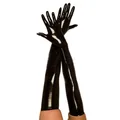 Erwachsene sexy lange Latex handschuhe schwarze Damen Hip-Pop Fetisch Kunstleder handschuhe Clubwear
