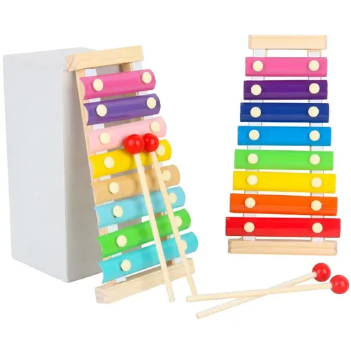 Holz 8 Töne mehrfarbig Xylophon Holz Musik instrument Spielzeug für Baby Kinder Holz Musik