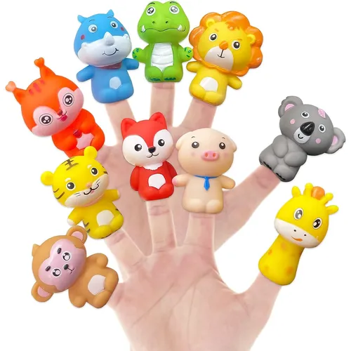 10 stücke Kleintier Finger puppe Babys pielzeug Weich gummi Handpuppe Finger puppen Spielzeug