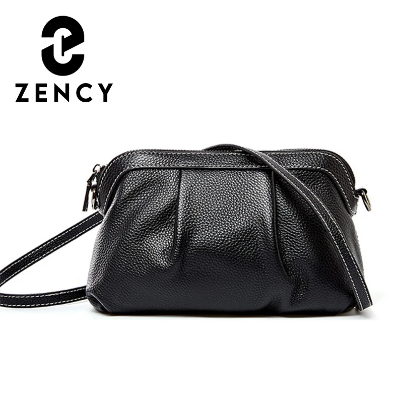 Zency Neue Modell Frauen Messenger Tasche 100% Echtem Leder Hohe Qualität Kleine Hobos Taschen Täglich Casual Dame Schulter Tasche Schwarz grau