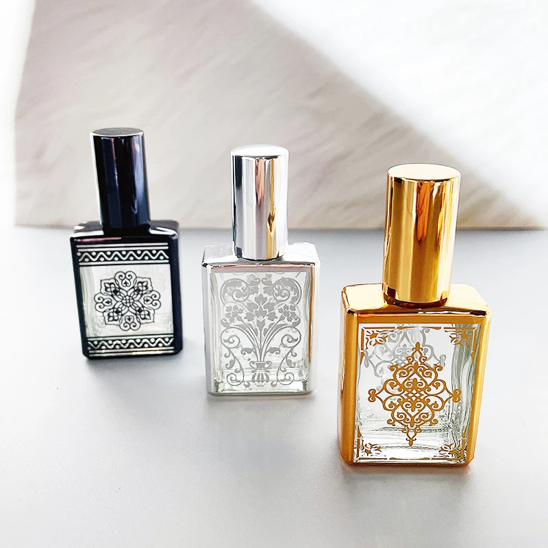 Parfüm flasche 15ml Mini tragbare Spray Zerstäuber Glasröhre flüssige Kosmetik behälter Gold Alkohol Sprayer Reise Probe Fläschchen Image
