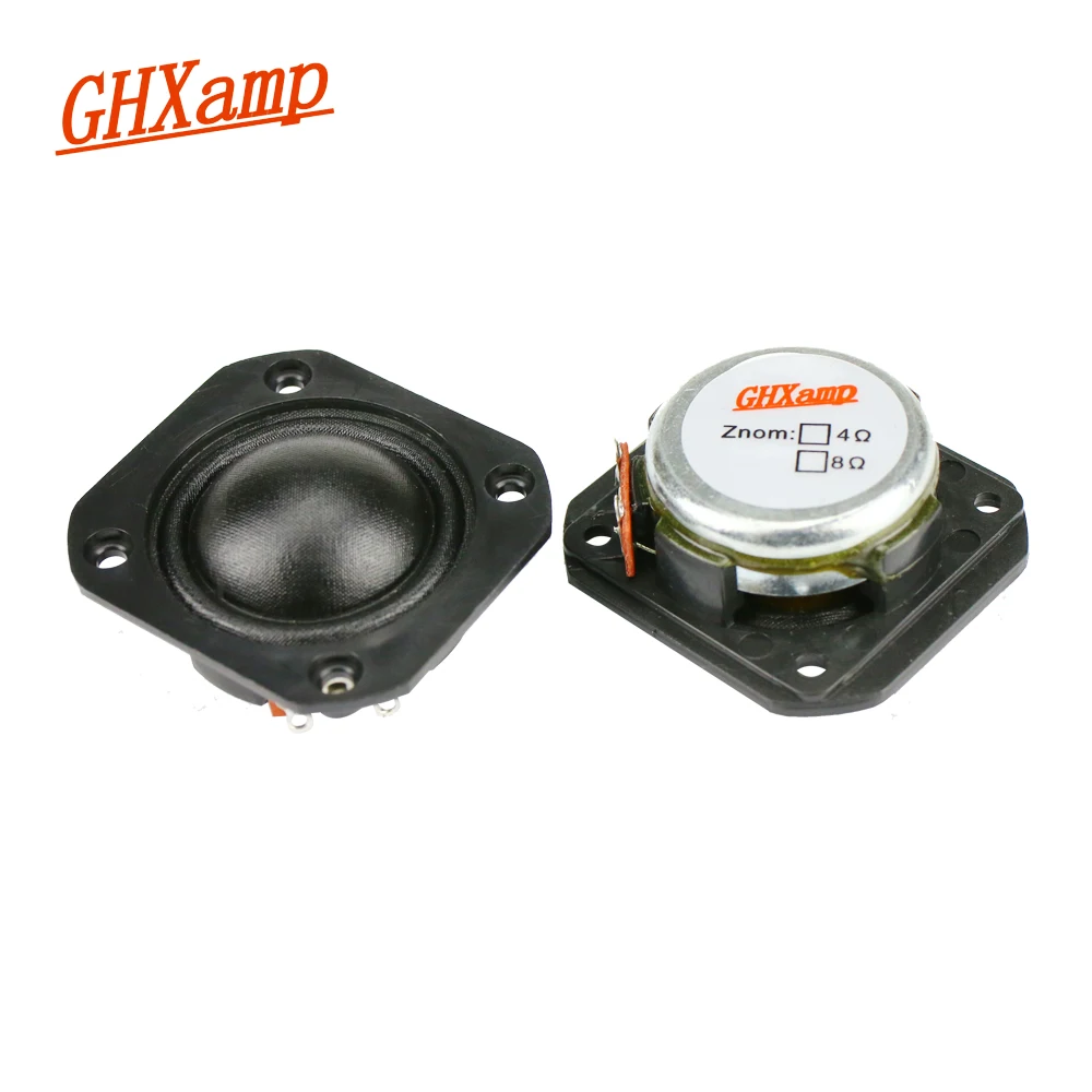 Ghxamp 1,25 Zoll Hochtöner Lautsprecher 35mm * 38mm quadratische Höhen 6 Ohm 50W Neodym Dome Seiden film für 2-Wege-Lautsprecher DIY Car Audio 2St Image