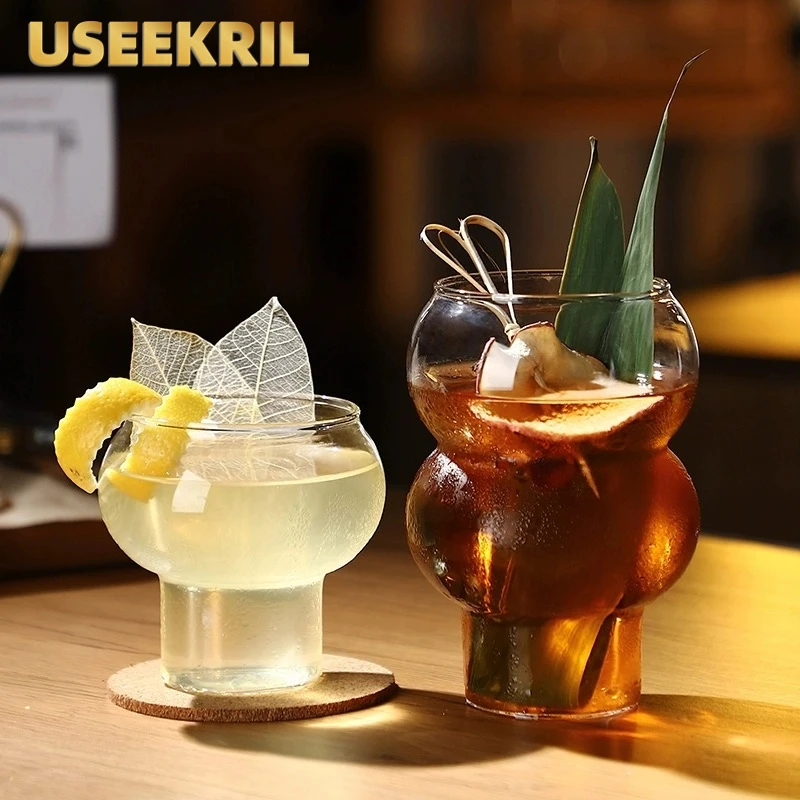Kreative Runde Förmigen Cocktail Gläser Kaffee Becher Transparent Whisky Wein Gläser Dessert Cup Home Bar Drink Halloween Geschenk Image
