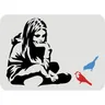 Banksy Mädchen mit blauen Vogel Schablone 11 7x8 3 Zoll wieder verwendbare Banksy Zeichnung