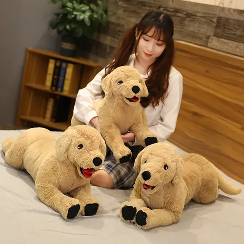Neue 35/75cm Simulation Labrador Hund Plüsch spielzeug Kreative Realistische Tier Welpen Puppen