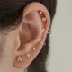 Zierliche Blume Ohrclip Ohrringe für Frauen Piercing Knorpel Ohrring niedlichen Zirkon Gold Farbe