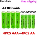 AA + AAA wiederaufladbare AA 1 5 V 3800mAh/1 5 V AAA 3000mah Alkaline batterie taschenlampe