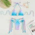 Sexy Farbverlauf Krawatte Dye Print Micro Tanga Bikinis Set Badeanzug String Neck holder Bade