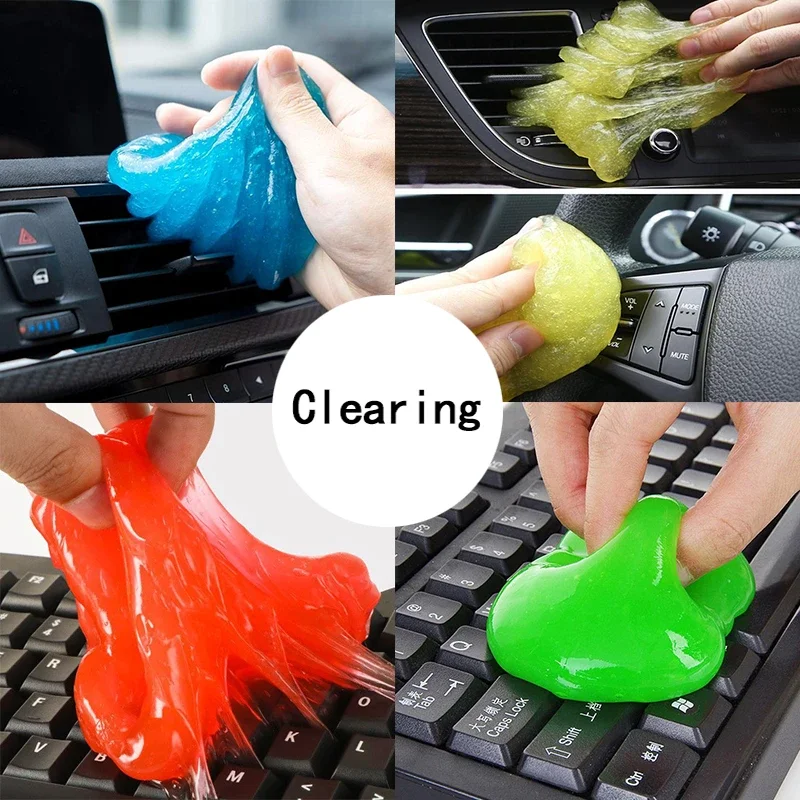 Car Cleaning Gel Slime For Cleaning Machine Auto Vent Car Wash Interior Dust Remover Adhesive Toetsenbord Dirt cleaner Image