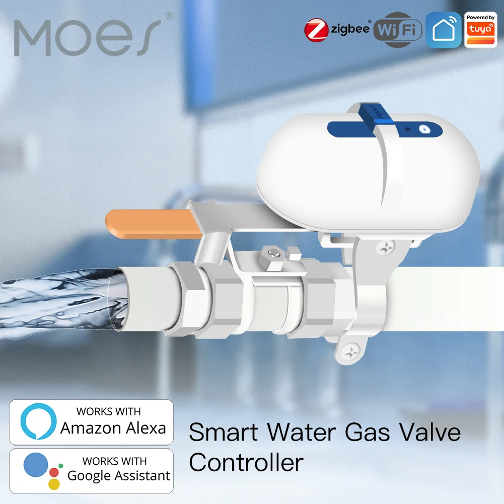 Tuya Smart WiFi/ZigBee Wasser Gas Pipeline Automatische Abschaltung Ventil Controller Smart Leben APP Fernbedienung Mit Alexa google Hause Image