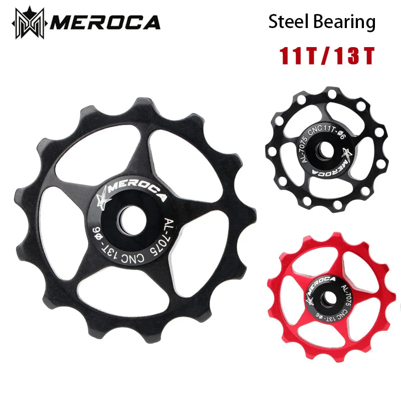 Meroca 11t 13t mtb fahrrad umwerfer führungs rad stahl lagers cheibe aluminium rennrad rolle für shimano sram Image