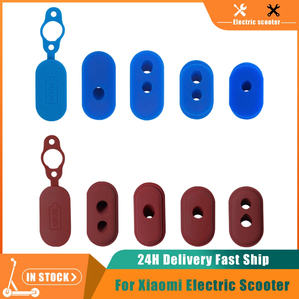 Batterie Lade Port Staub Stecker Gummi Fall Ladegerät Abdeckung für Xiaomi M365 1S Pro Pro2 Elektrische Roller Bremsleitung loch Abdeckung Par Image