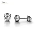 Ohr stecker aus reinem Titan 6mm Zirkonia nickel freie Ohrringe Piercing leichter polierter Schmuck