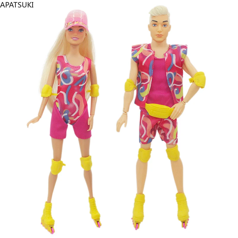 Mode Film Skating Kleidung Set für Barbie Puppe Outfits Top Mantel Shorts Schuhe Skate Zubehör Für Ken Boy Puppen 1/6 Kinder Spielzeug