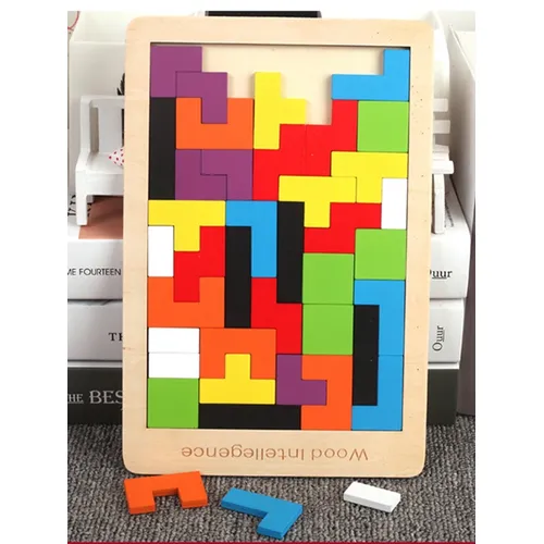 Holz Russland Puzzle Baby frühe Bildung Farbform Spiel Kinder denken Logik Quadrat Spielzeug Puzzle