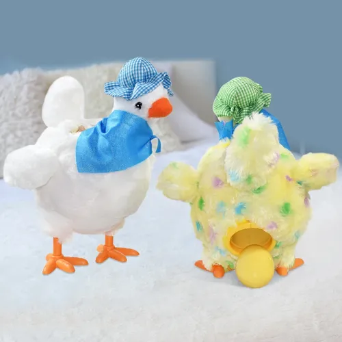 Lustige Elektronische Henne Legt Eier Plüsch Spielzeug für Kinder Kinder Anti-Stress Huhn Stofftier