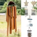 1pc Bambus Windspiel helle Farbe fünf Rohr natürliche Kokosnuss schale Holz Garten & Haus hängende