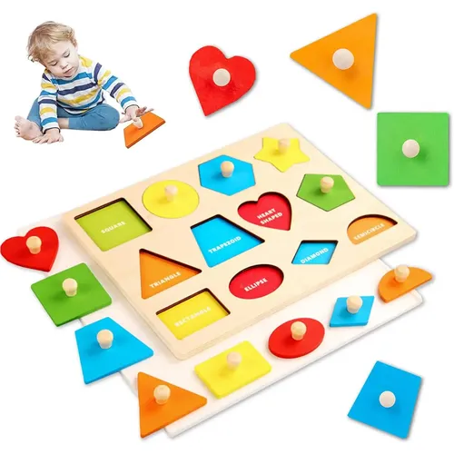 Montessori Form & Farb sortierer Holz spielzeug für Kleinkinder pädagogisches Lern puzzle