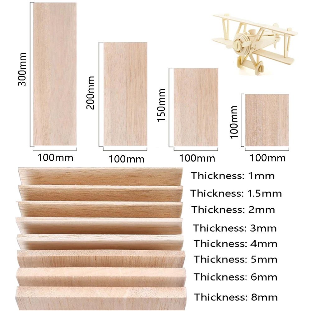 5 teile/paket 1-8mm Dicke Leichte Holz Planke Handwerk Bord Modell Gebäude Carving Handwerk Holz Zubehör