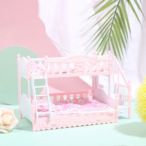 Puppenhaus Miniatur Simulation europäische Prinzessin Doppelbett Puppe Möbel Spielzeug