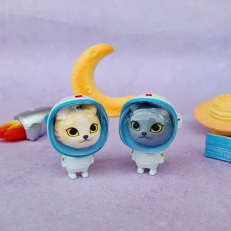 Astronaut Katze Mond Raum dekoration PVC Handwerk Miniatur Figur winzig für Bonsai Mikro landschaft Fee Garten Dekor Image