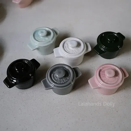 Puppenhaus Mini bedeckt Keramik schale Suppen tasse Topf Modell für Puppenhaus Küchenmöbel