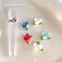 -Gardenia-implizite Schönheit Blüte Nagel Schnickschnack mischen Farbe 3 gekräuselte Blüten blätter
