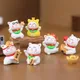 6 stücke Set Cartoon PVC chinesischen Glücks reichtum winken Katze Modell Gold winken Hand Katze