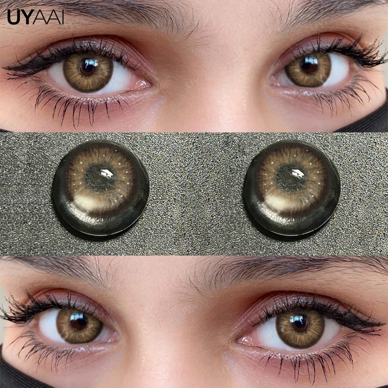 UYAAI Farbkontaktlinsen mit Dioptrien, Myopie, grüne Farblinsenaugen, lila Linsen, abgestufte blaue Linsen Image